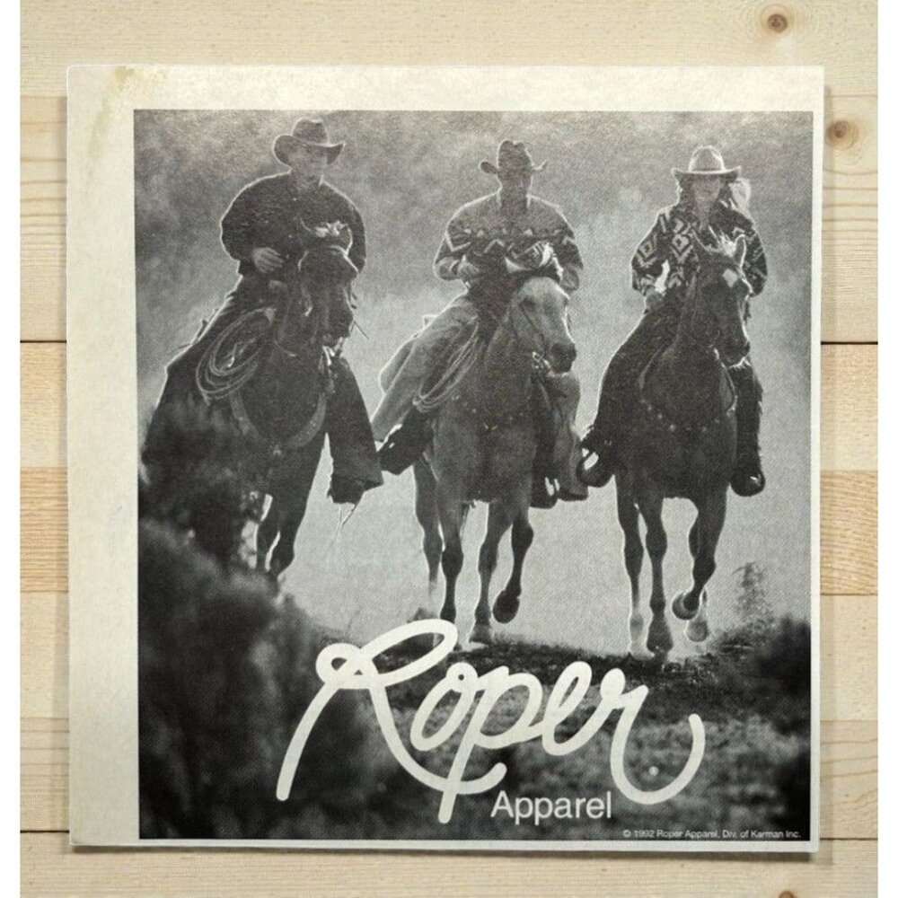 Roper Apparel Vintage Print Ad 1990s Cowboys Western Fashion Ranch Rodeo